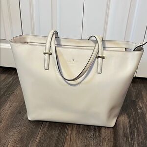 Kate Spade White Structured Tote Bag